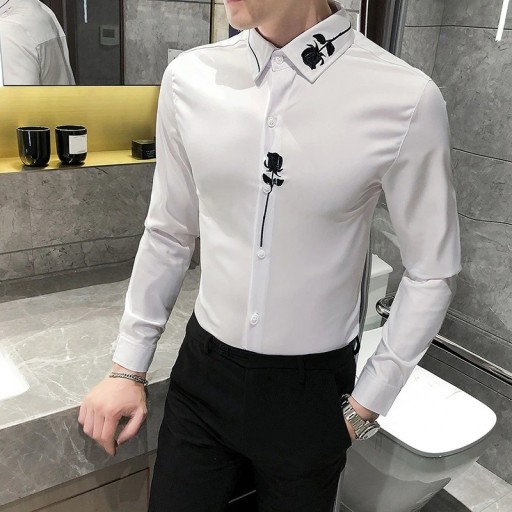 Camisa masculina com rosas F853