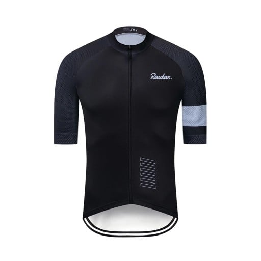Camiseta de ciclismo para hombre con manga corta y cremallera, 3 bolsillos traseros, para ciclismo, deporte y actividades de ocio Material de calidad