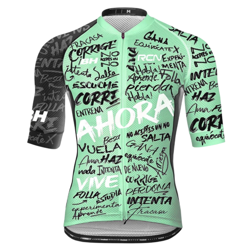 Camiseta de ciclismo para hombre con manga corta y cremallera, con motivo de textos, para ciclismo, deporte y actividades de ocio