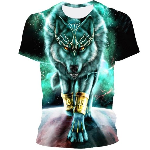 Camiseta de hombre con estampado de lobo T2081