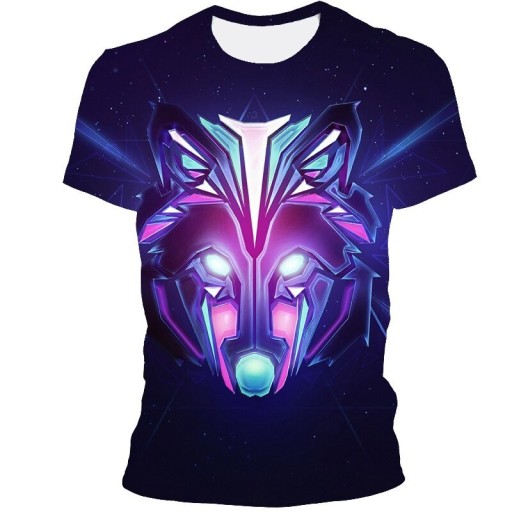 Camiseta de hombre con estampado de lobo T2081