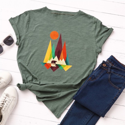 Camiseta de mujer con estampado colorido B162