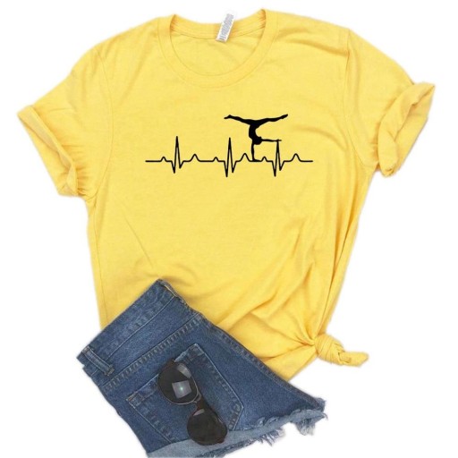 Camiseta de mujer con estampado de acróbata
