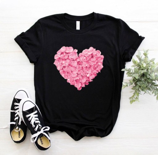 Camiseta de mujer con estampado de corazón