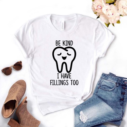 Camiseta de mujer con estampado de dientes