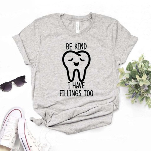 Camiseta de mujer con estampado de dientes