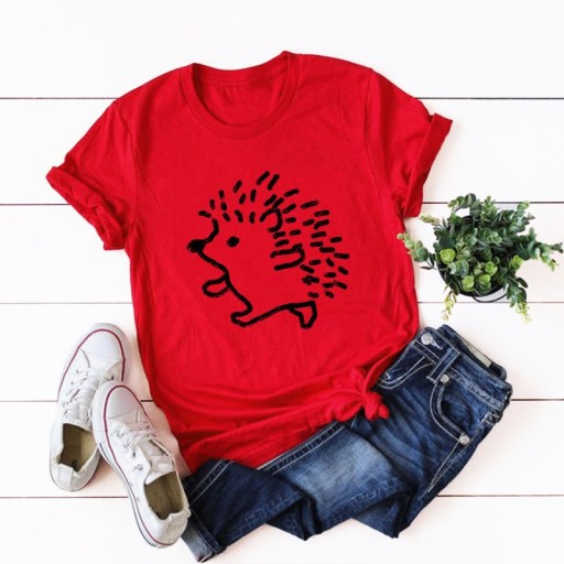Camiseta de mujer con estampado de erizo
