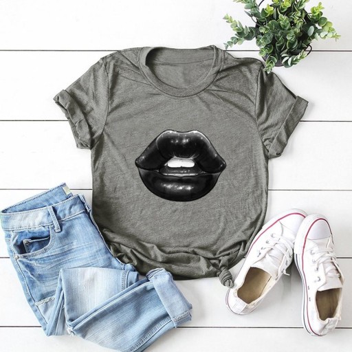 Camiseta de mujer con estampado de labios