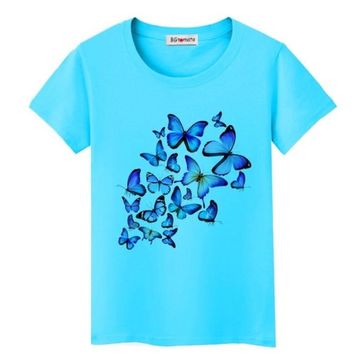 Camiseta de mujer con estampado de mariposas