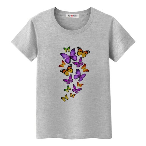 Camiseta de mujer con estampado de mariposas