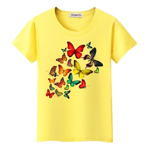 Camiseta de mujer con estampado de mariposas
