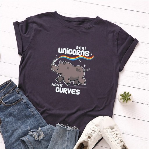 Camiseta de mujer con estampado de rinoceronte