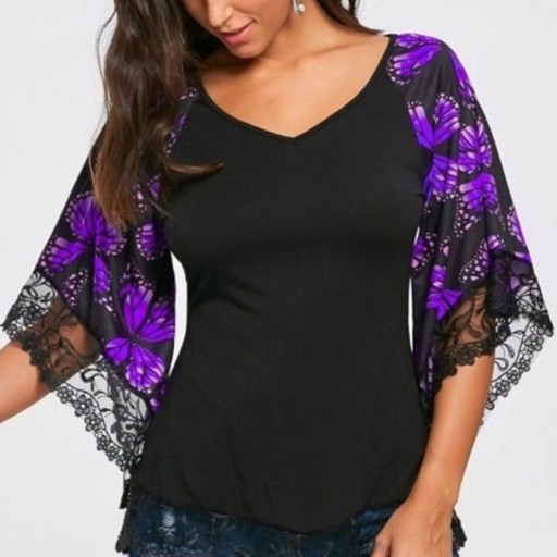 Camiseta de mujer con mangas sueltas