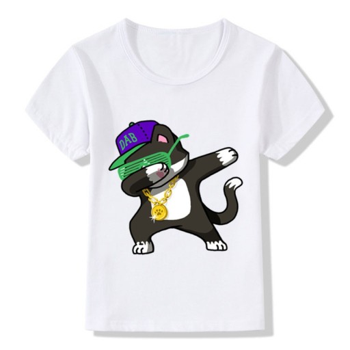 Camiseta de niño Dabbing con gato J675