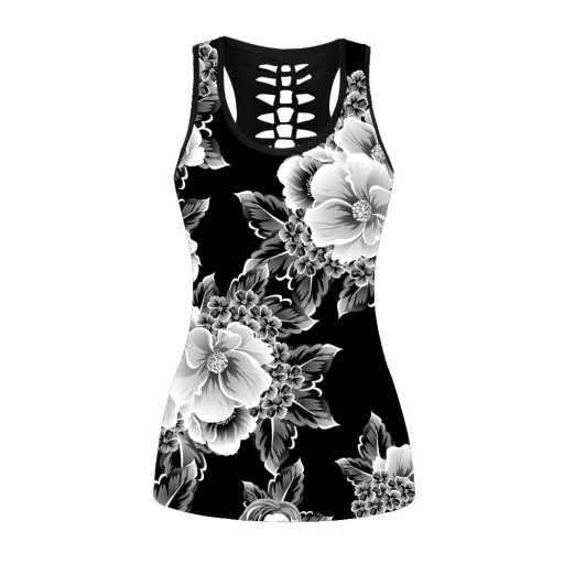 Camiseta de tirantes de mujer con flores A1257