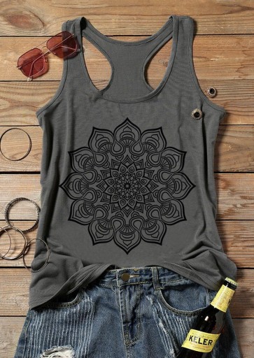 Camiseta de tirantes para mujer con mandala