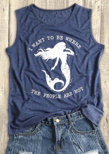 Camiseta de tirantes para mujer con motivo de sirena