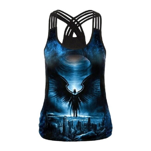 Camiseta de tirantes para mujer con motivo espacial