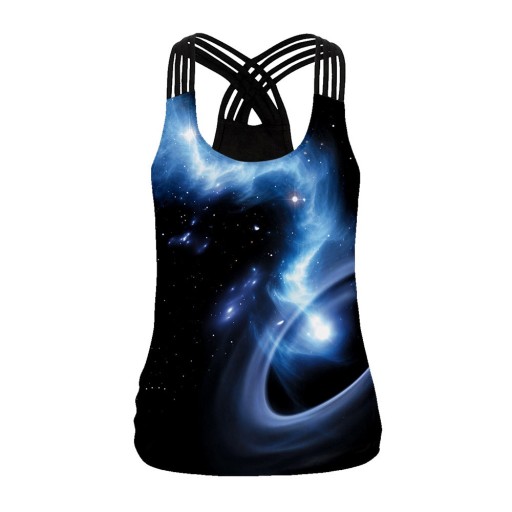 Camiseta de tirantes para mujer con motivo espacial