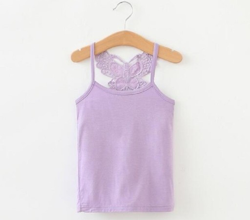 Camiseta de tirantes para niña con mariposa