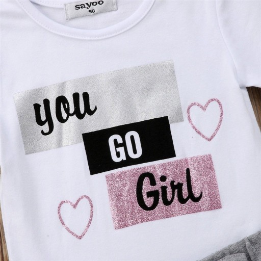 Camiseta e saia para meninas L1306