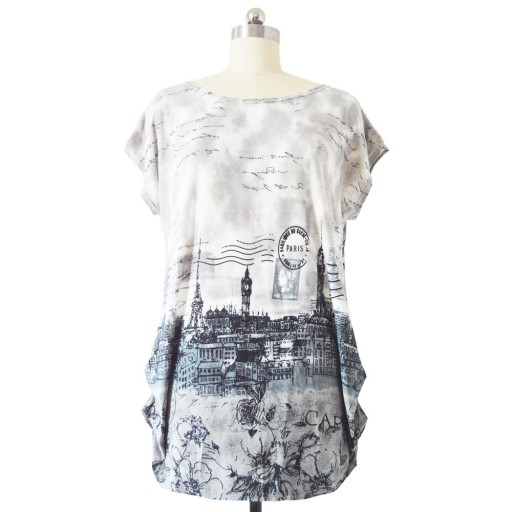 Camiseta estampada de talla grande para mujer