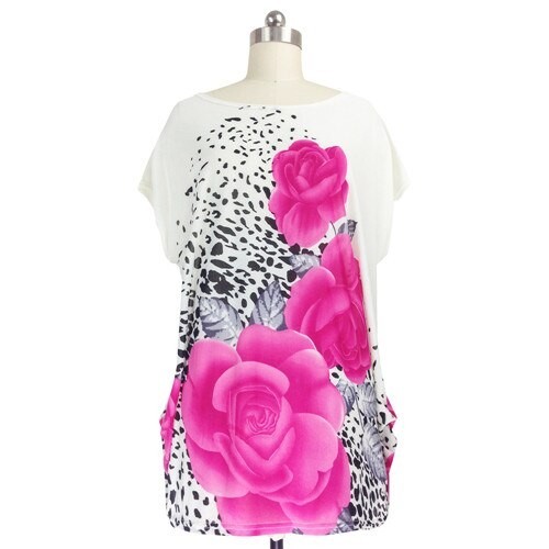 Camiseta estampada de talla grande para mujer