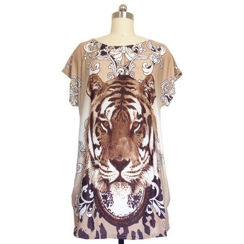 Camiseta estampada de talla grande para mujer