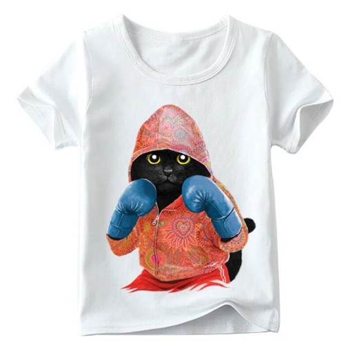 Camiseta infantil con gato B1508