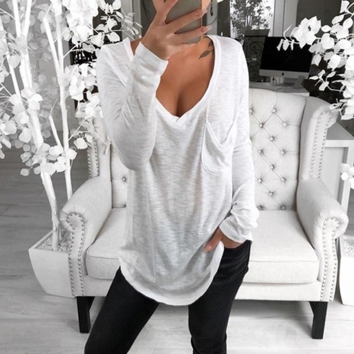 Camiseta larga mujer con bolsillo