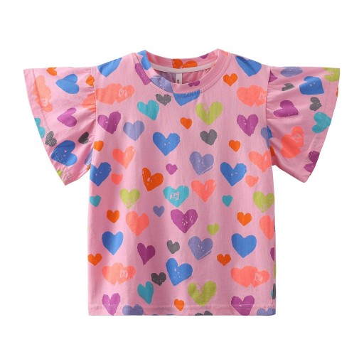 Camiseta niña corazones T2527