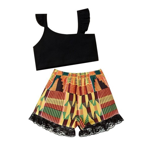 Camiseta sin mangas y pantalón corto para niñas L1385