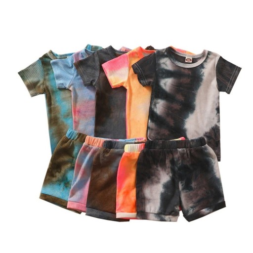 Camiseta y pantalón corto de colores para niños L1255