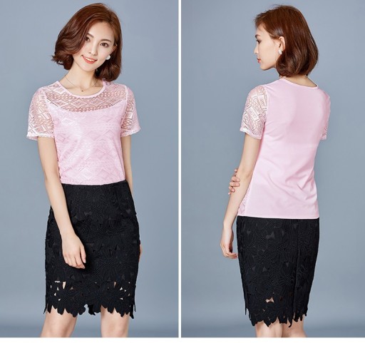 Camisola de Renda para Senhora - Rosa