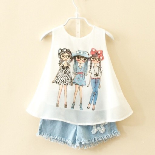 Camisola e calções para menina L1361