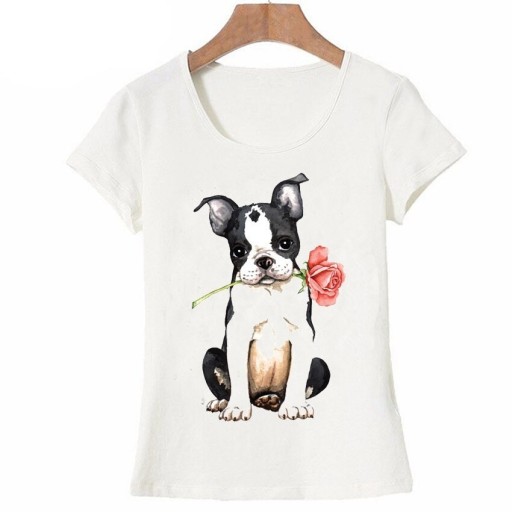 Camisola feminina com estampado de cão A1312