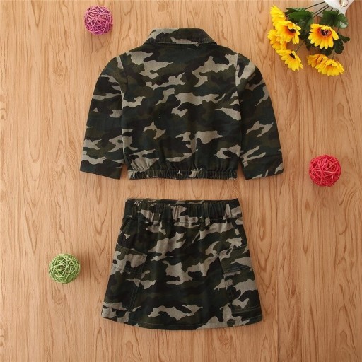 Camouflagejasje en rokje voor meisjes L1394