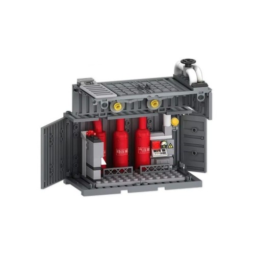 Campamento militar de acción 118 pcs Base de contenedor Torres de vigilancia Arsenal Puestos de mando Bloques de modelo DIY kit de construcción para niños Juego infantil