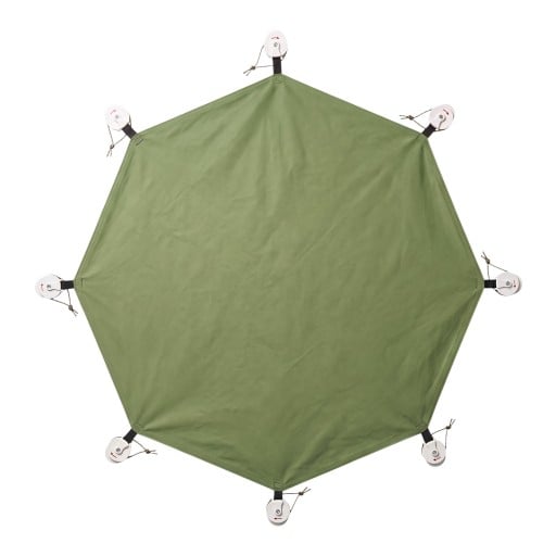 Camping Groundsheet Octagonal Tarp for Tent 3.2 x 3.2 m Oxford 210D Waterproof 5000 mm Army Green For Picnic and Hammock