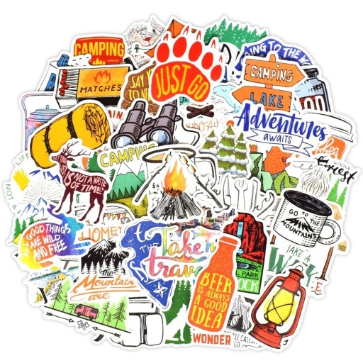 Camping Stickers 50 pcs E92