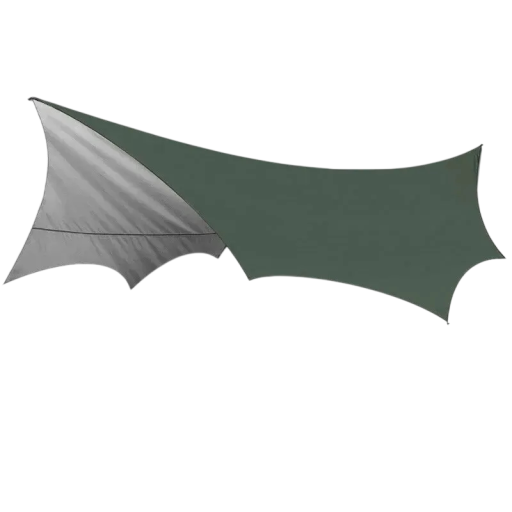 Campingplane 5,1 x 5,1 m wasserdichtes Outdoor-Sonnenschutz mit Aufbewahrungstasche für Camping, Wandern und Outdoor
