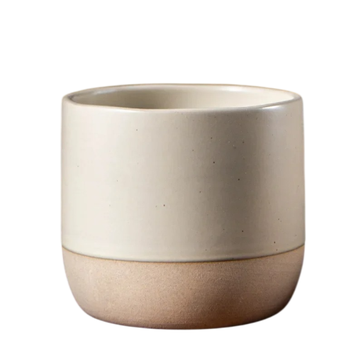 Cana ceramică 230 ml, cană pentru cafea și ceai din ceramică bej-maro cu suprafață netedă fără mâner pentru uz casnic