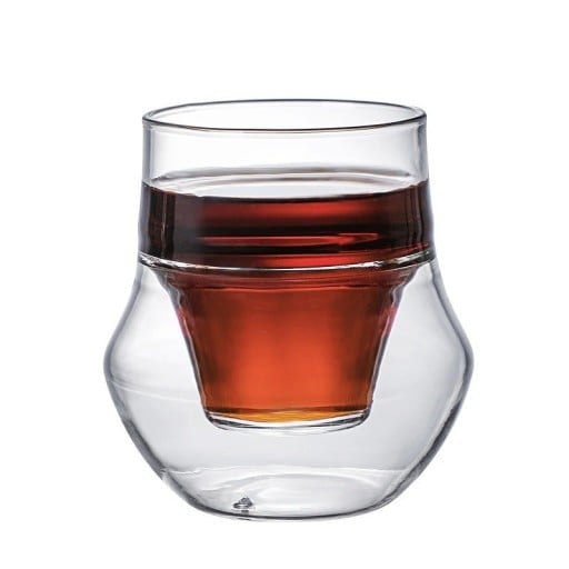 Cana din sticlă cu două straturi pentru espresso 120 ml sticlă transparentă cu perete dublu pentru servirea espresso-ului și a băuturilor mici pe bază de cafea