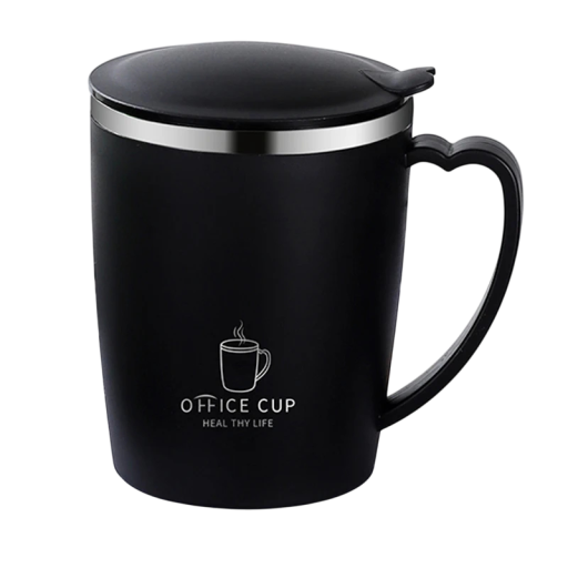 Cană termos din oțel inoxidabil 304 de 350 ml cu mâner, termos portabil cu vidare, etanș, izolat, pentru apă și cafea, 10,6 x 10,6 cm