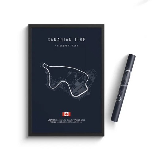 Canadian Tire Circuit Poster, 30 x 40 cm, HD-Leinwand, rahmenlose Wanddekoration, Formel 1, Motorsport, Wohnzimmer, moderne Rennkunst