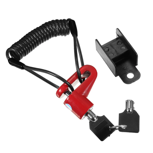Candado de disco de freno de acero con cable espiral de acero para patinete eléctrico Xiaomi Mijia M365 y otros modelos de e-scooters