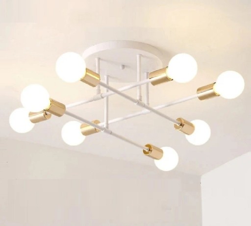 Candeeiro de teto minimalista Lustre metálico em estilo nórdico Iluminação LED suspensa Lustre moderno para lâmpadas E27 70 x 20 cm