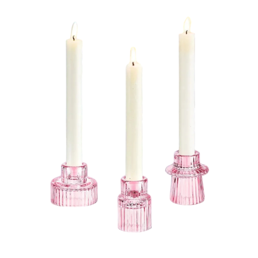 Candelabri in vetro vintage a doppia faccia 3 pz portacande mini in vetro decorazioni per tavoli per matrimoni, cene festive