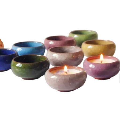 Candelabro in ceramica decorativo rotondo 6,5 cm Supporto per candela decorativo candelabro per decorazioni nuziali e domestiche