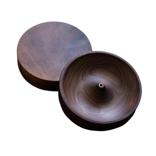 Candelabro in legno compatto di noce Supporto per piccoli bastoncini profumati Porta per aromaterapia domestica